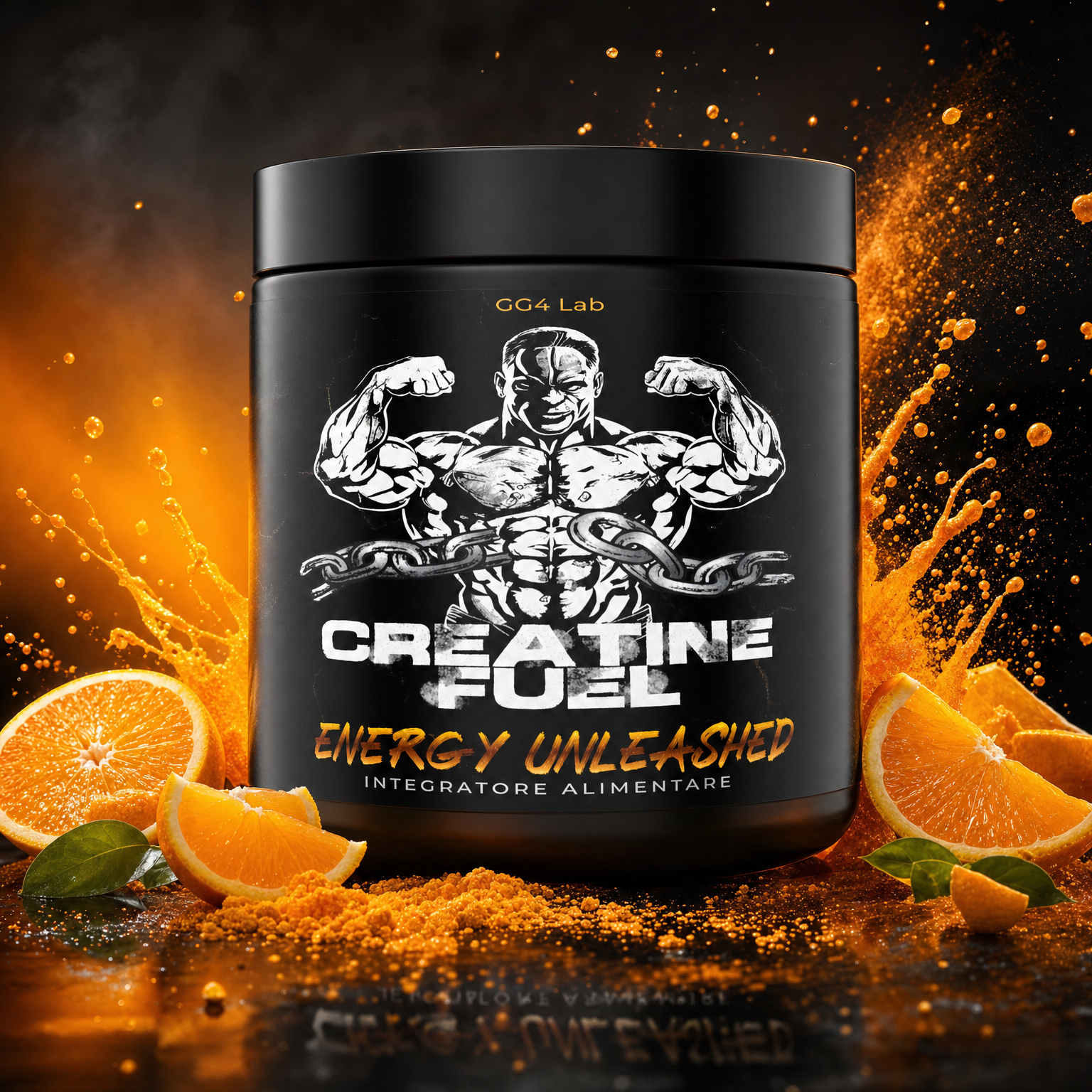 GG4Lab Pre Workout 300g con Creatina Citrullina Beta Alanina — Made in Italy